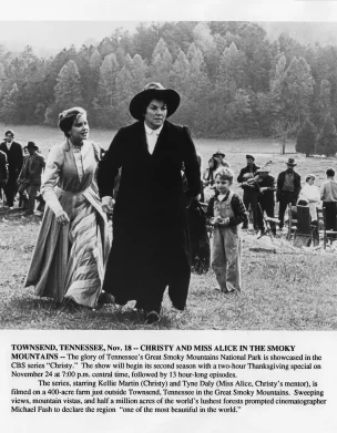 Tyne Daly and Kellie Martin in Christy introductory promo photo